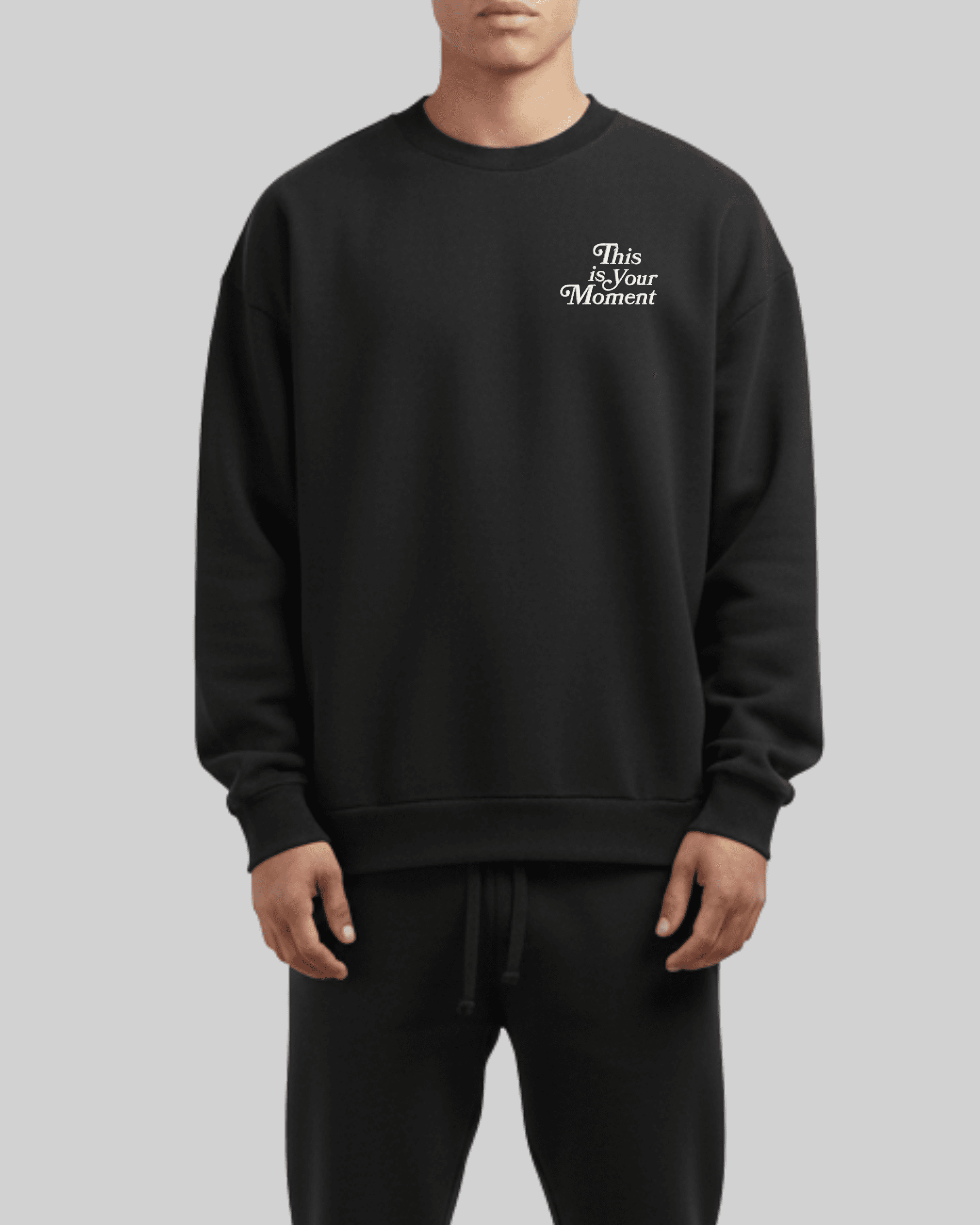 Moment Oversized Heavyweight Crewneck - Black